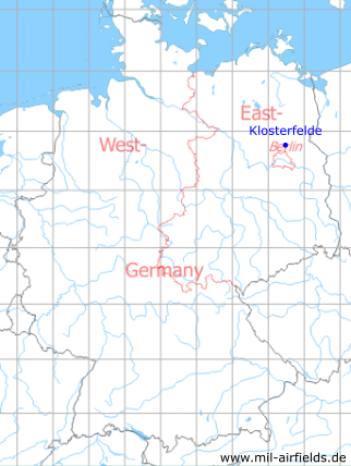 Karte mit Lage Klosterfelde (Wandlitz), DDR