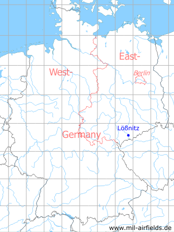 Karte mit Lage Lößnitz (Erzgebirge), DDR