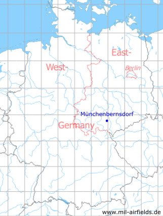 Karte mit Lage Münchenbernsdorf - ehemalige DDR-Unternehmen, DDR