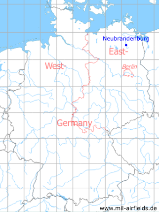 Karte mit Lage Neubrandenburg, DDR