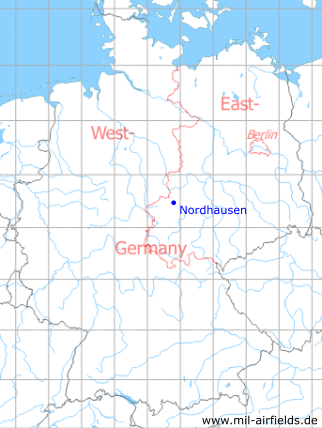 Karte mit Lage Nordhausen, DDR
