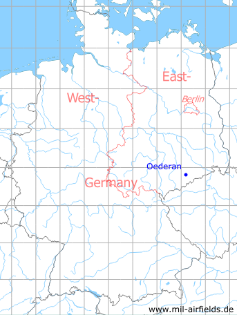 Karte mit Lage Oederan, DDR