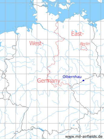 Karte mit Lage Olbernhau, DDR
