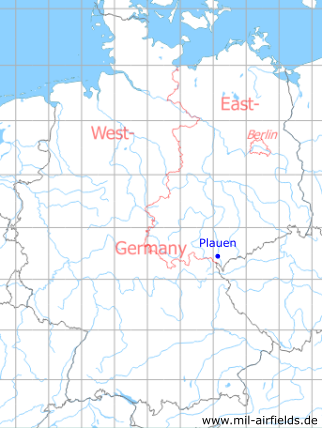 Karte mit Lage Plauen, DDR