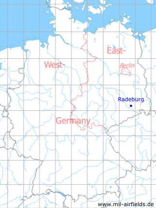 Karte mit Lage Radeburg, DDR