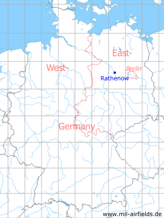Karte mit Lage Rathenow, DDR