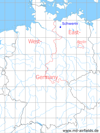 Karte mit Lage Schwerin, DDR