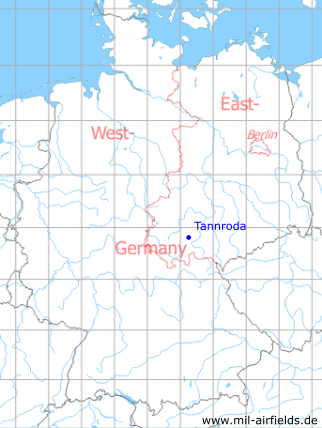 Karte mit Lage Tannroda - ehemalige DDR-Unternehmen, DDR