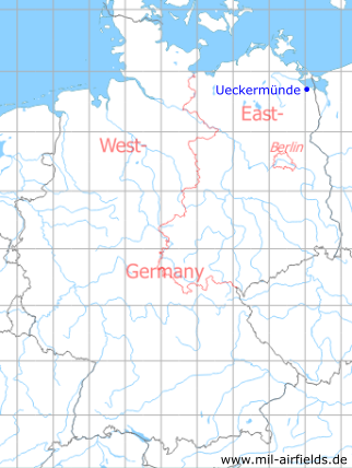 Karte mit Lage Ueckermünde, DDR