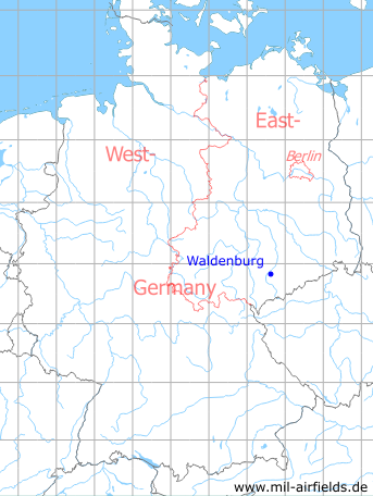 Karte mit Lage Waldenburg (Sachsen), DDR