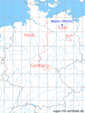 Karte mit Lage Waren (Müritz), DDR