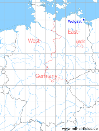 Karte mit Lage Wolgast, DDR
