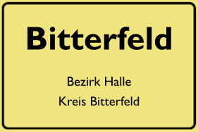 Ortsschild Bitterfeld, DDR