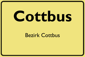 Ortsschild Cottbus, DDR