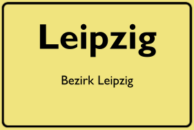 Ortsschild Leipzig, DDR