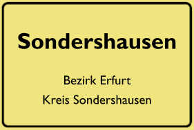 Ortsschild Sondershausen, DDR
