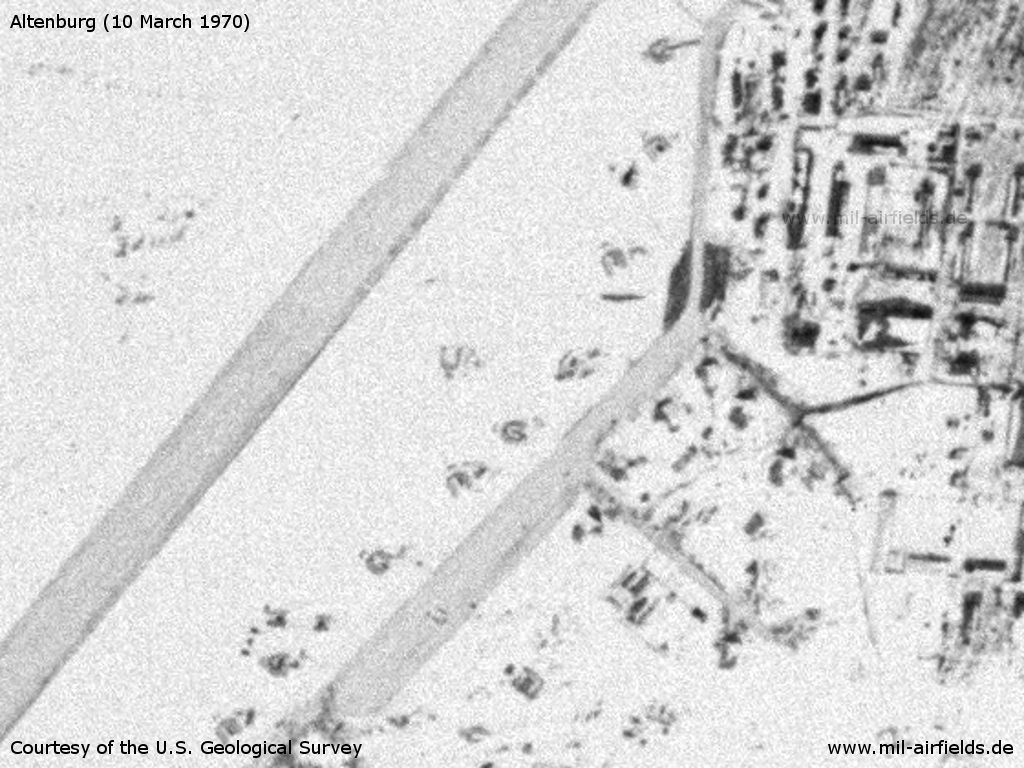 Flightline and aircraft revetments at Altenburg airfield, Germany