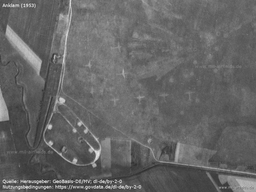 Air-to-ground firing range with  aircraft silhouettes as targets