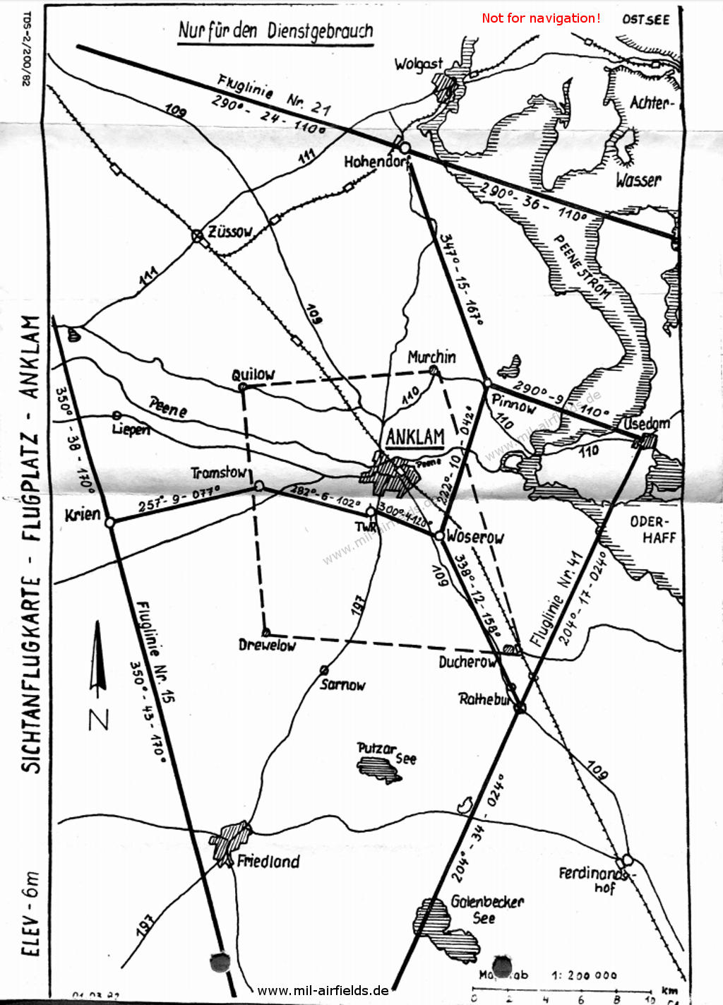 Anflug von den örtlichen Fluglinien 1982