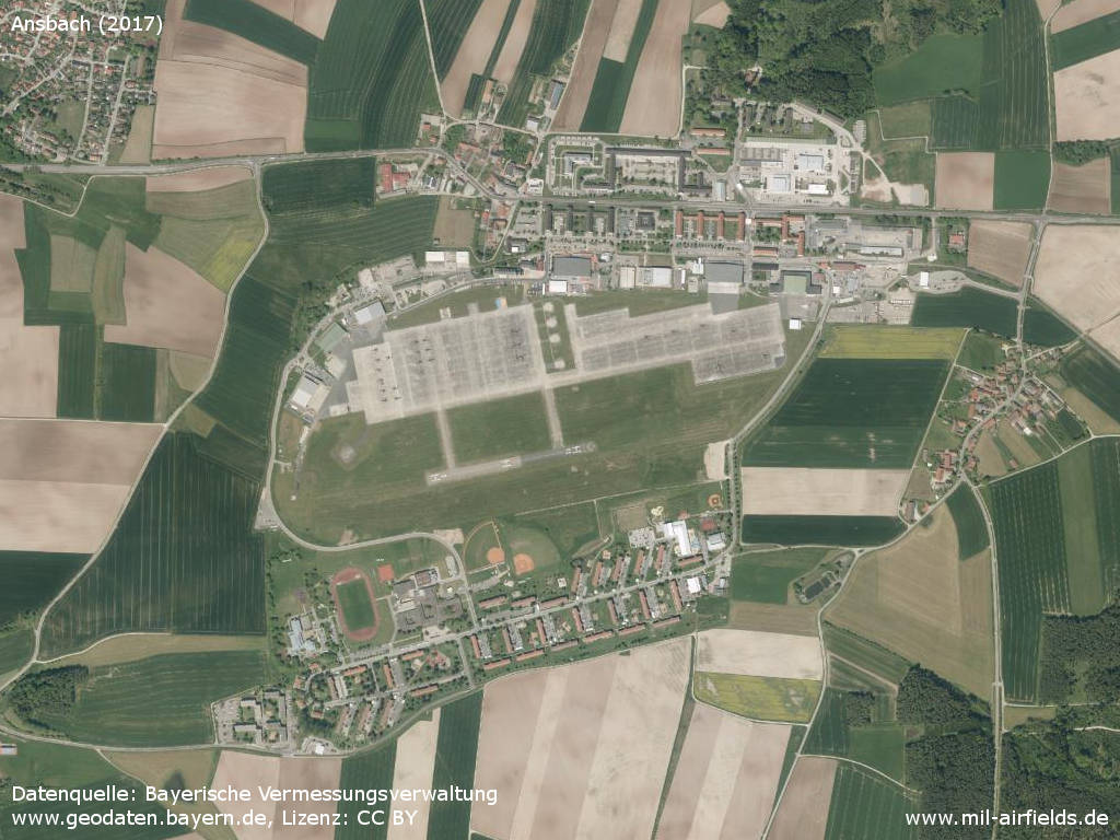 Aerial image Ansbach Army Heliport 2017