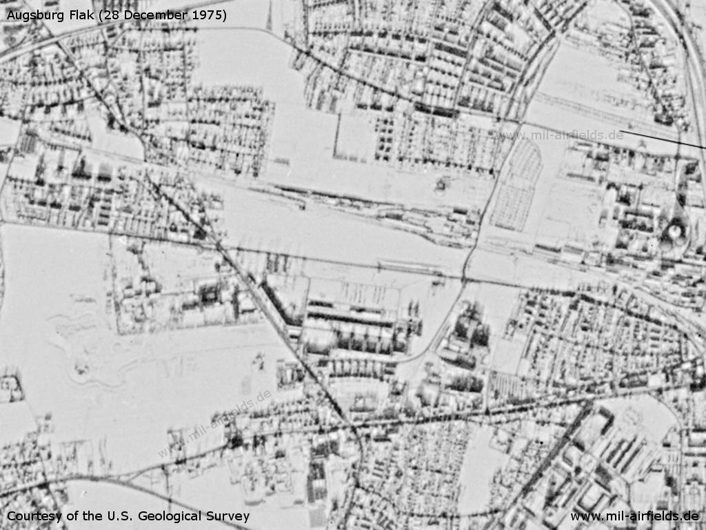 Augsburg Flak Kaserne auf einem Satellitenbild 1975