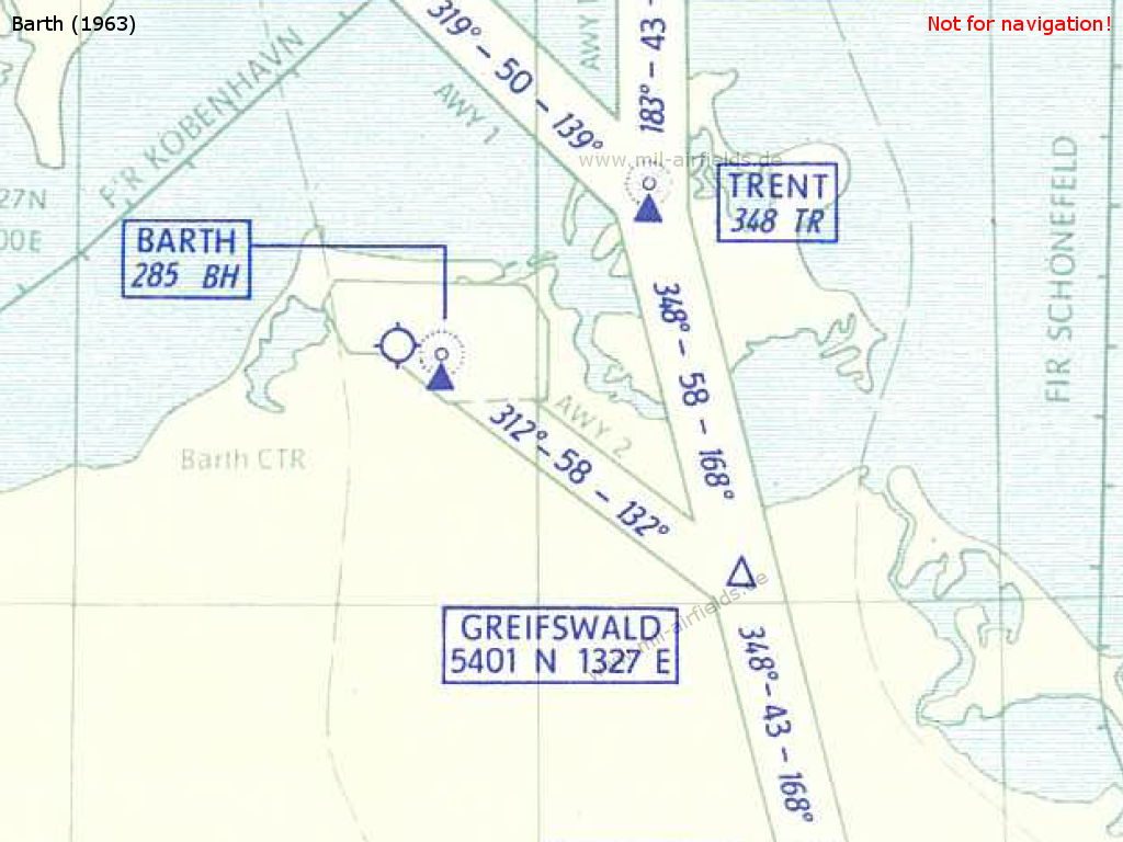 Airspace GDR airport Barth in 1963