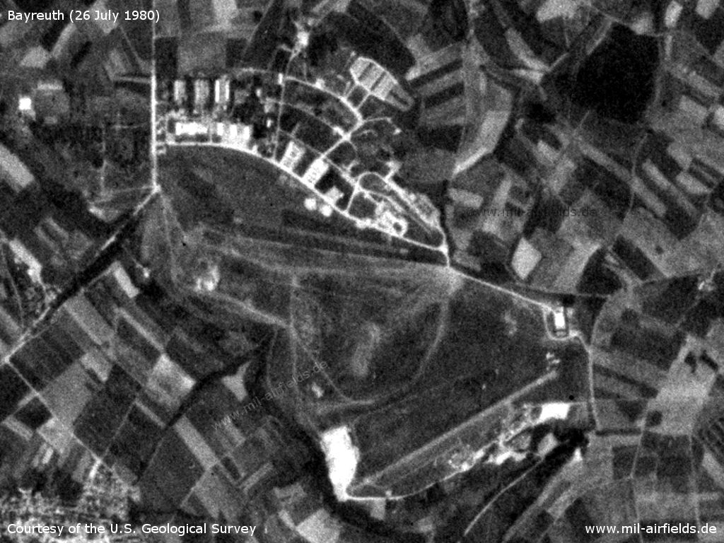 Bayreuth Army Airfield, Germany, on a US satellite image 1980
