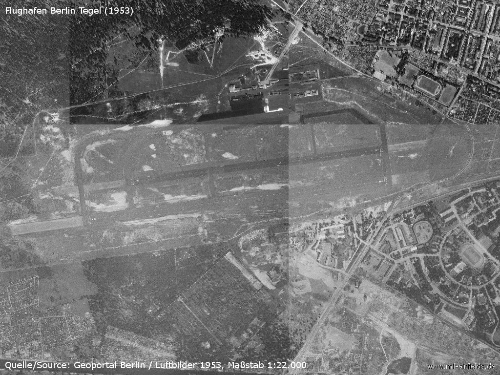 Flughafen Berlin Tegel Luftbild 1953