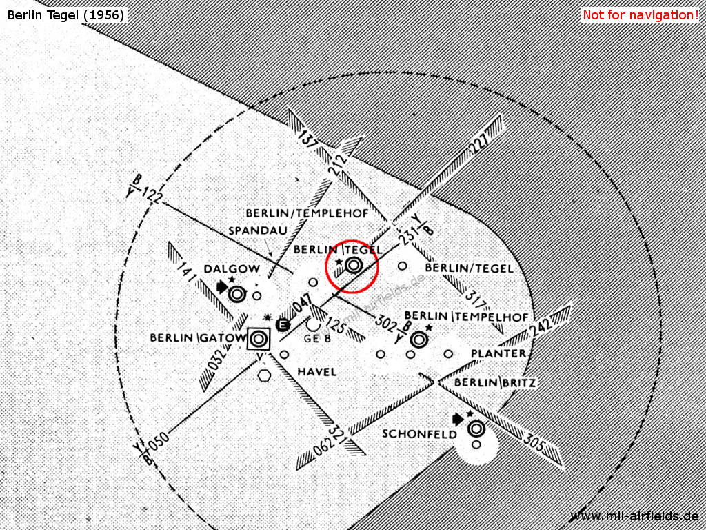 Map airspace Berlin control zone 1956
