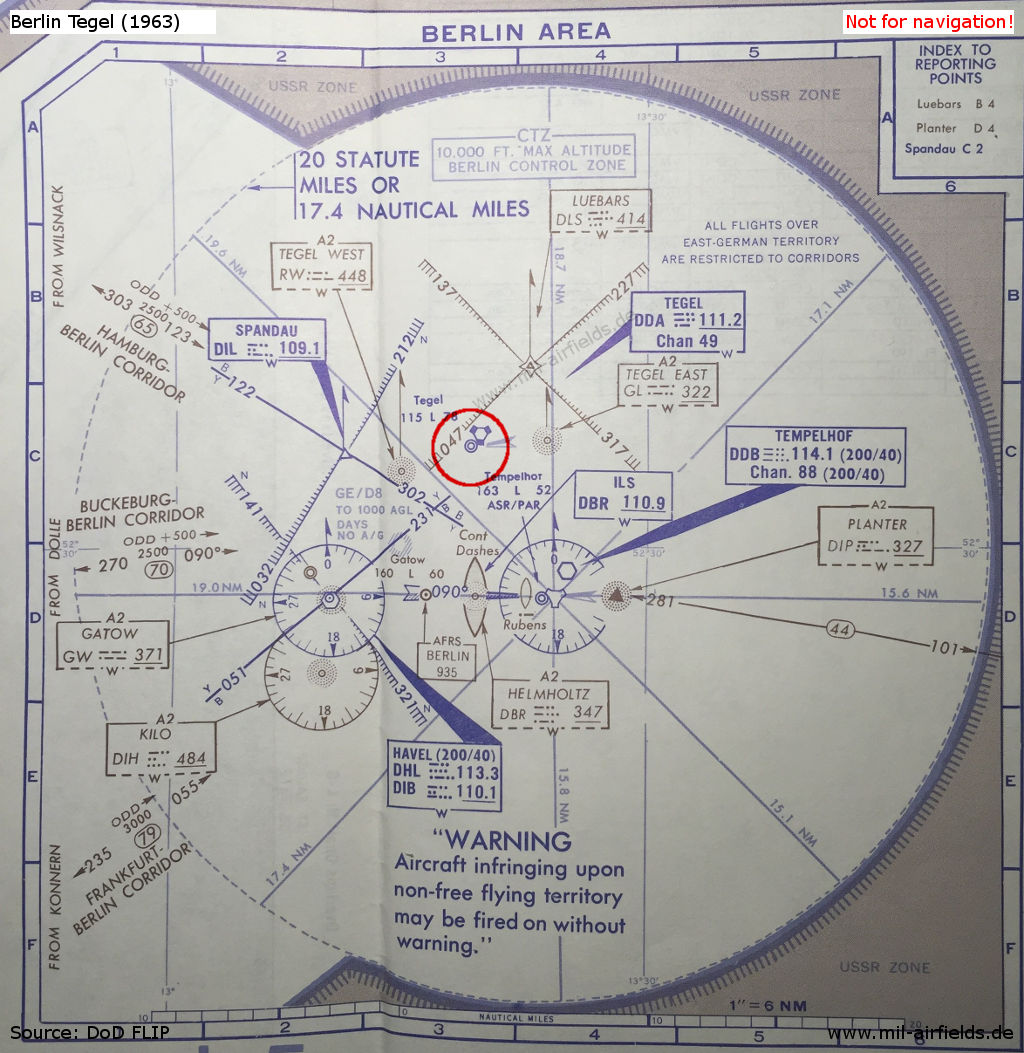 Map of airspace Berlin in 1963