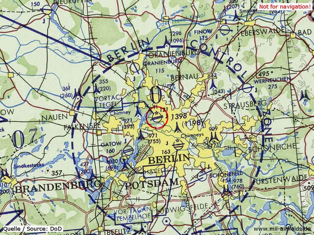 Karte der Flugplätze Berlin 1972