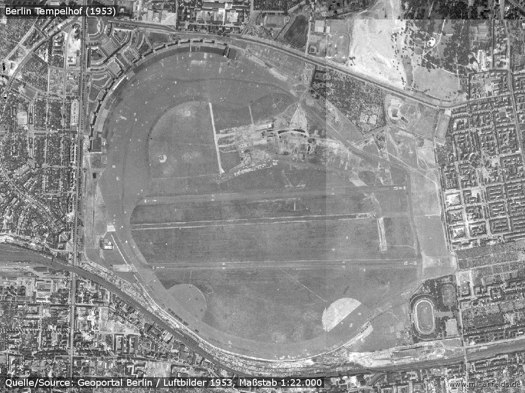 Aerial picture 1953 Berlin Tempelhof Airport