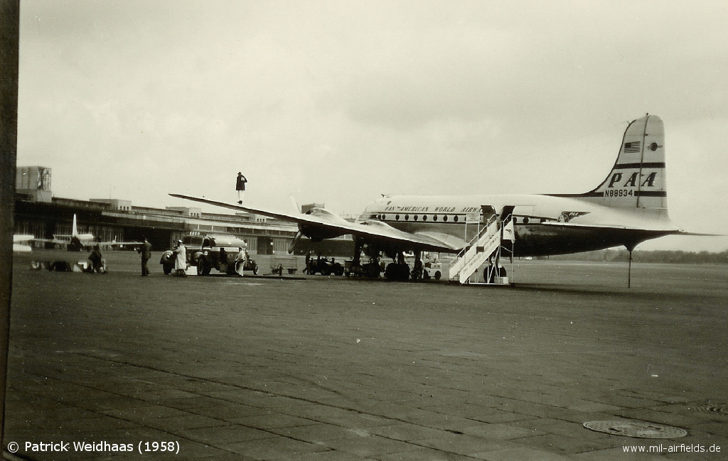 Pan Am C-54A N88934 in February 1958 at Berlin-Tempelhof Airport
