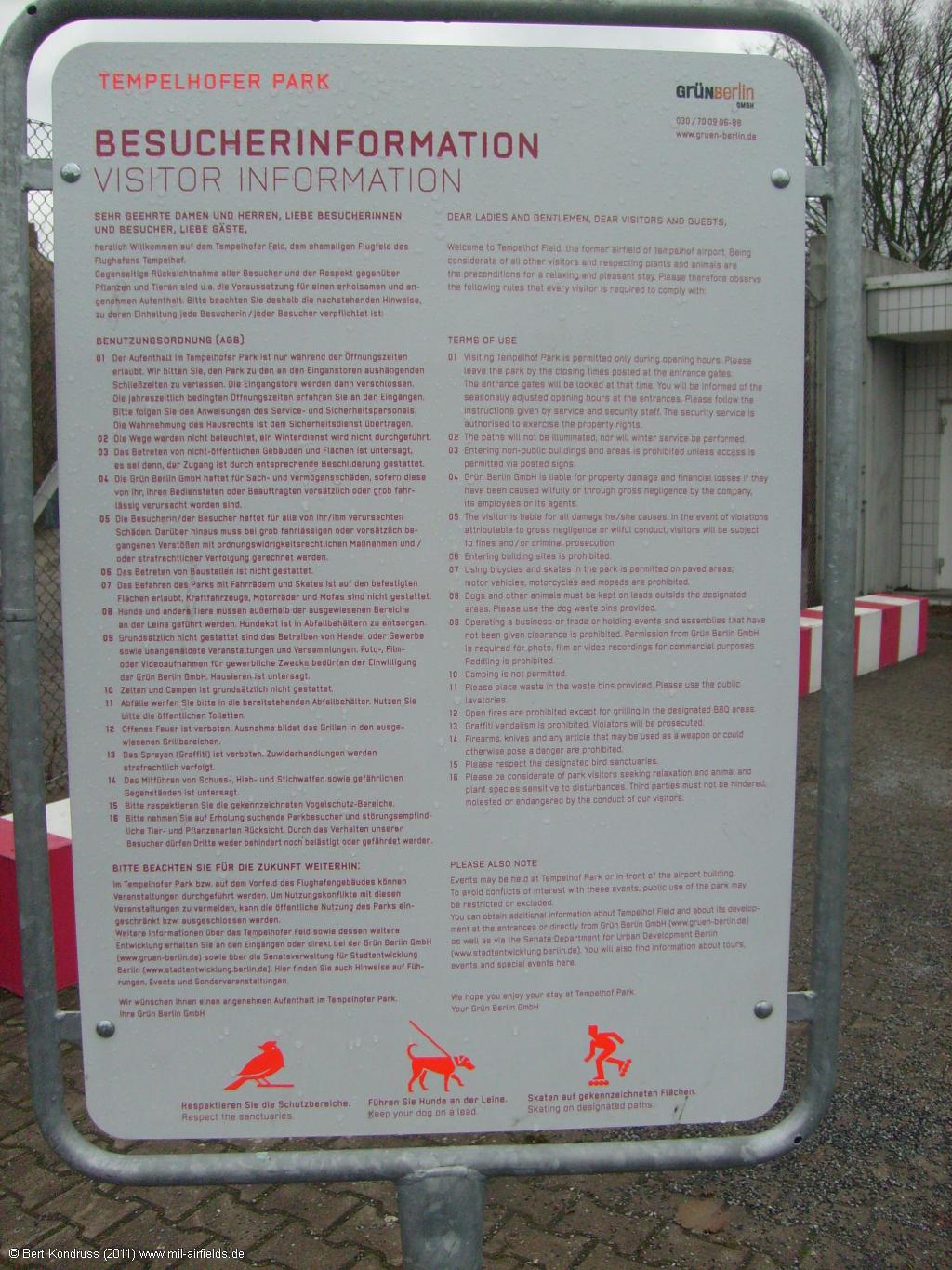 Tempelhofer Park Visitor Information