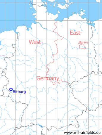 Map with location of Bitburg Air Base