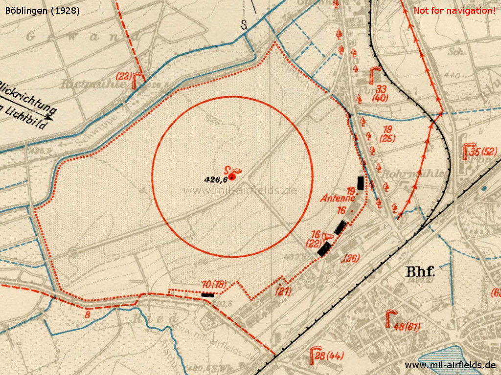 Karte Flughafen Böblingen 1928