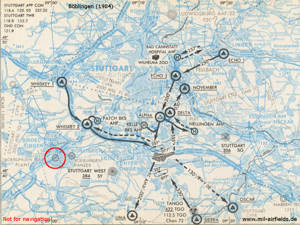 Map of Böblingen US Army helipad