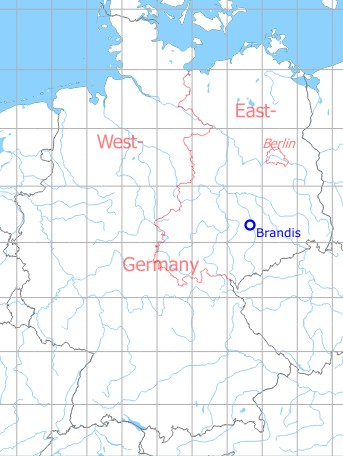 Map with location of Brandis Air Base, Germany