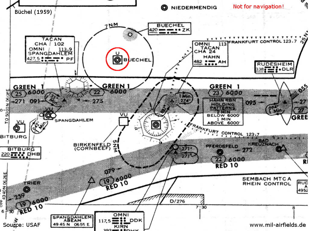 Map with Büchel Airfield 1959