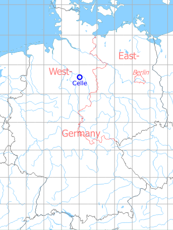 Map with location of Celle Airfield, Germany
