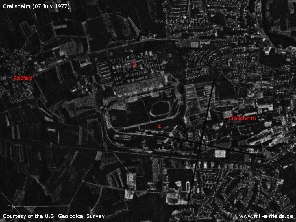 McKee Barracks Crailsheim, Germany, on a US satellite image 1977