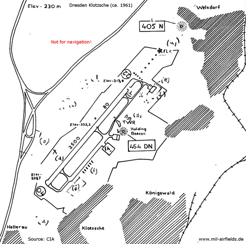 Landing chart, Dresden Airport, 1961