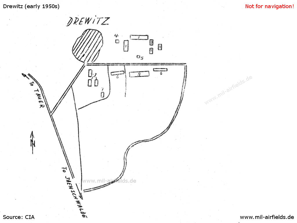 The airfield before extension, ca. 1951