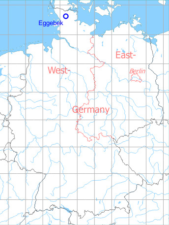 Map with location of Eggebek Air Base, Germany