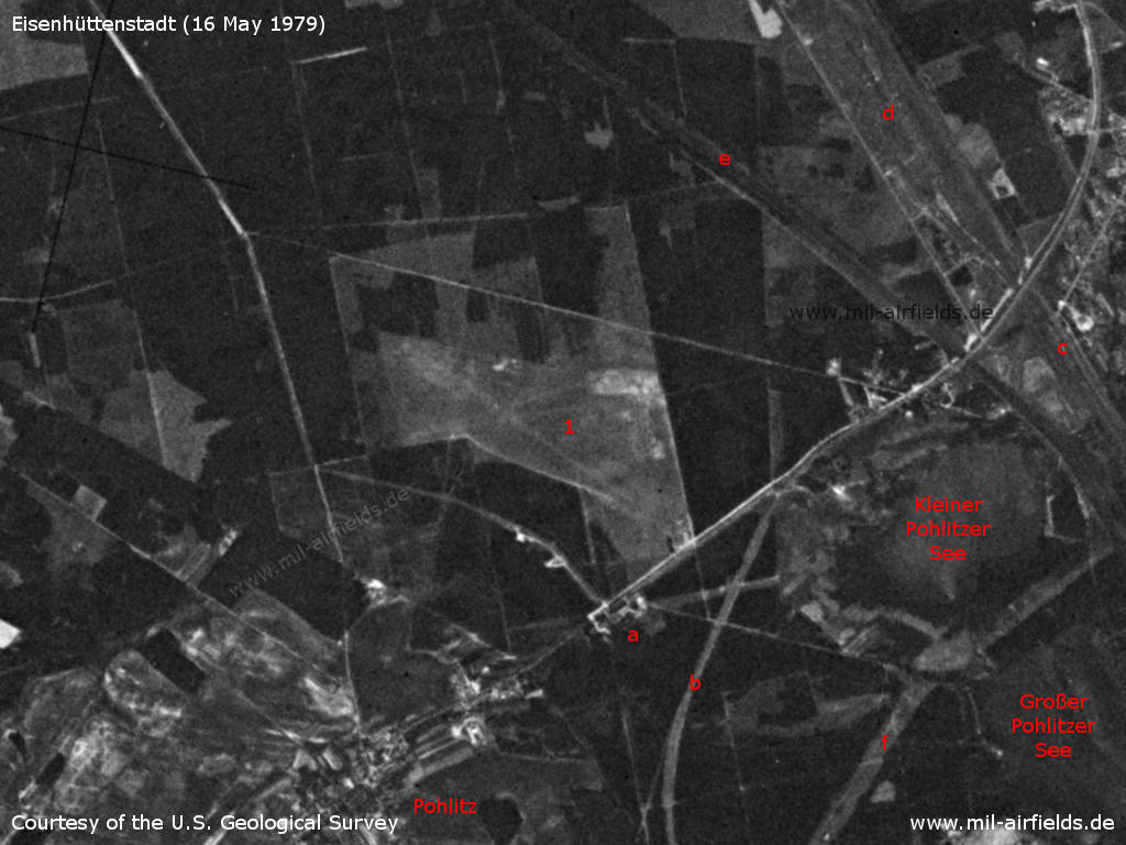 Eisenhüttenstadt Airfield, East Germany, on a US satellite image 1979