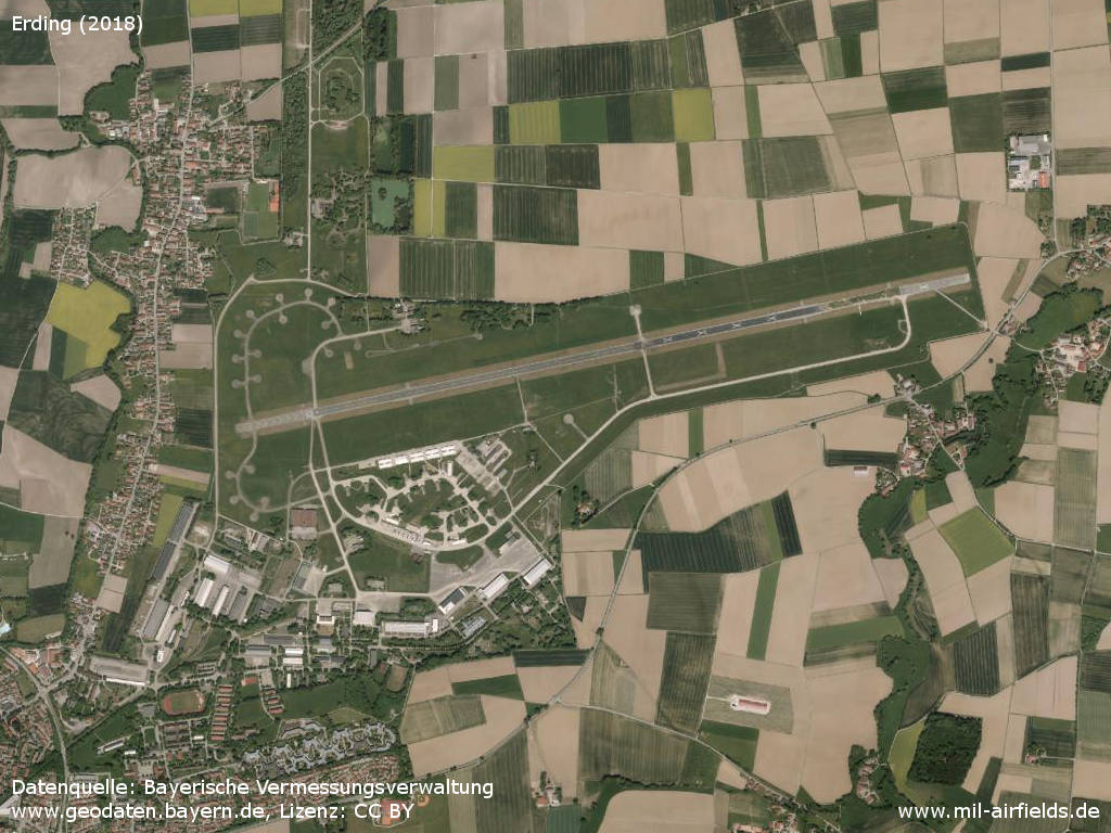 Aerial picture Erding airfield, Germany 2018