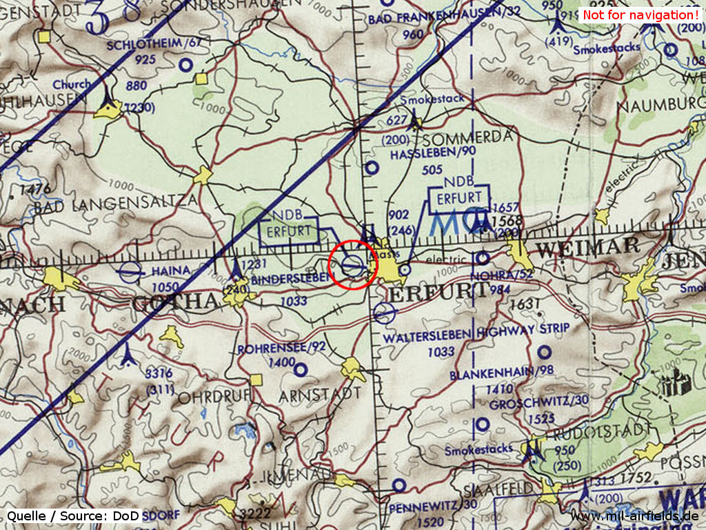 Map with Erfurt Airport, 1972
