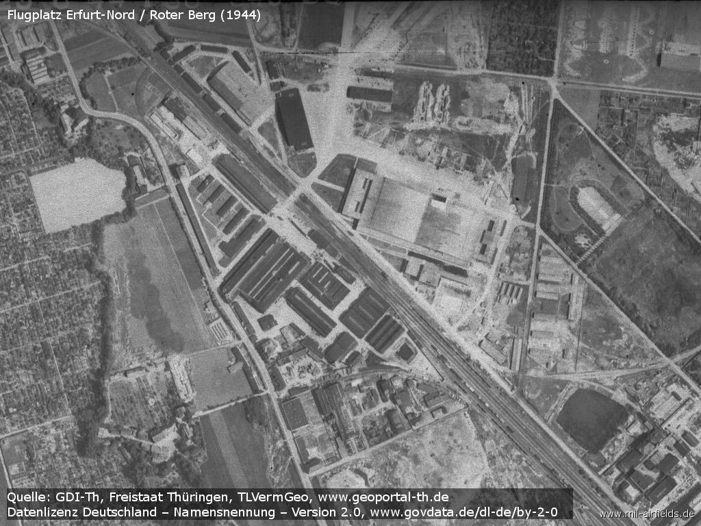 Aerial photo of the aircraft repair works