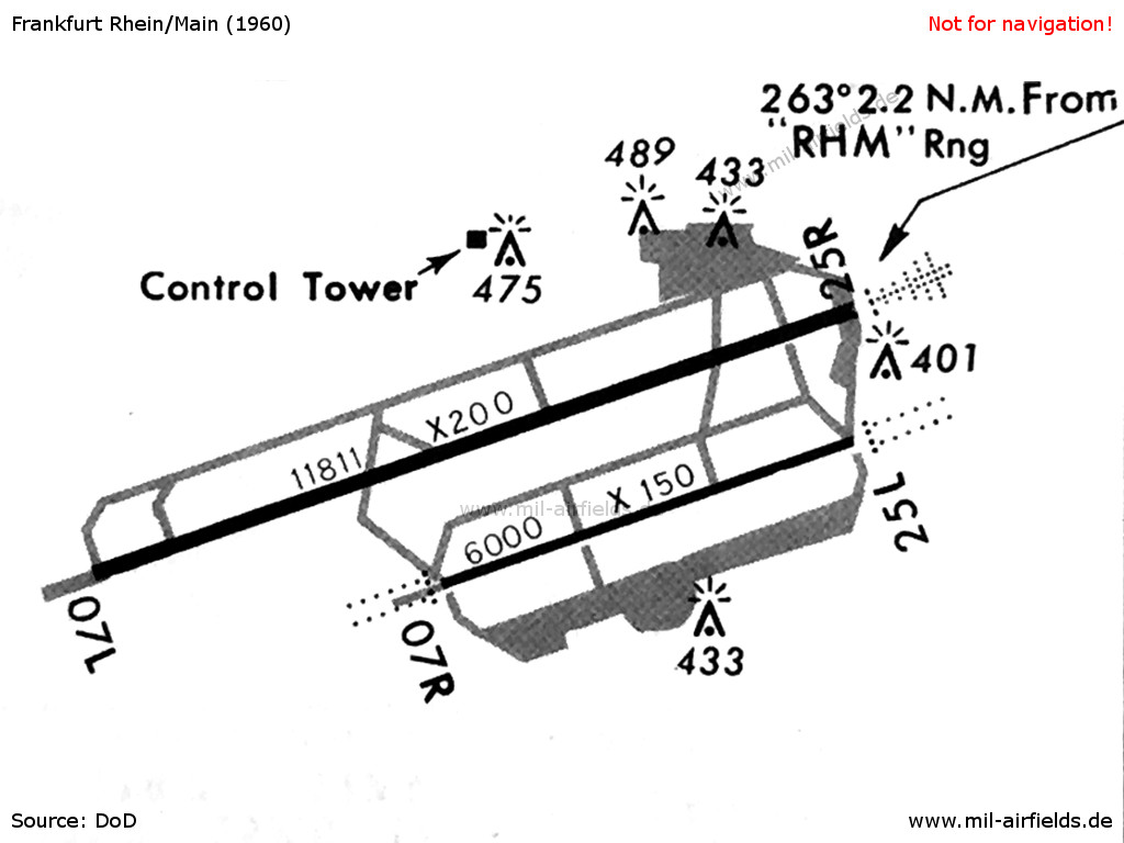 Map of Frankfurt Airport, Germany, 1960