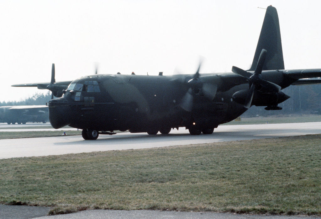 MC-130E Hercules of 7th Special Operations Squadron with Fulton
